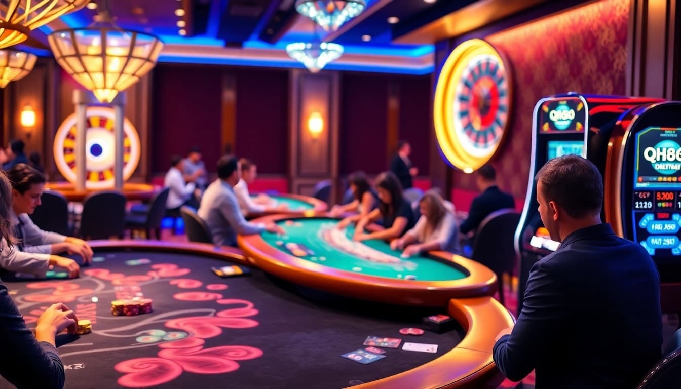 Experience the thrill of betting at qh88 with vibrant casino tables and exciting games.