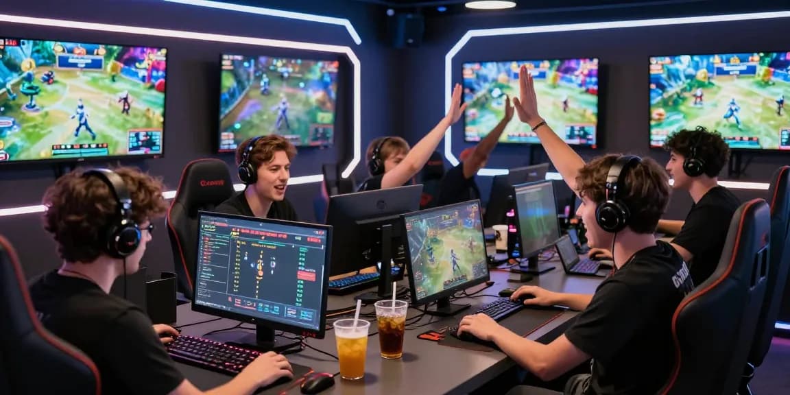 Exciting esports betting atmosphere at esportivabet with players enjoying live gaming action and vibrant odds