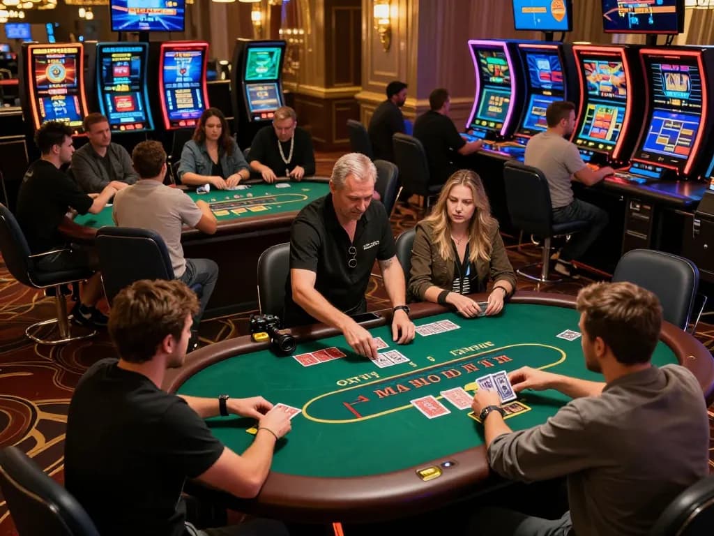 Engaged players enjoying poker at Rik Vip online casino with vibrant atmosphere and dynamic gameplay.