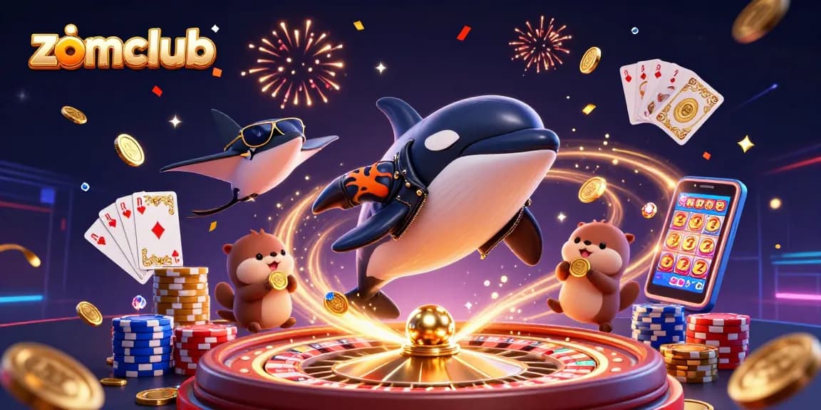 Engage in thrilling gaming experiences with zomclub, featuring vibrant characters and dynamic casino elements.