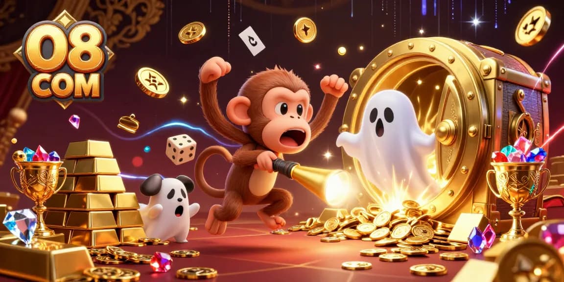 Experience thrilling gameplay at O8 COM with an enchanting haunted casino scene.