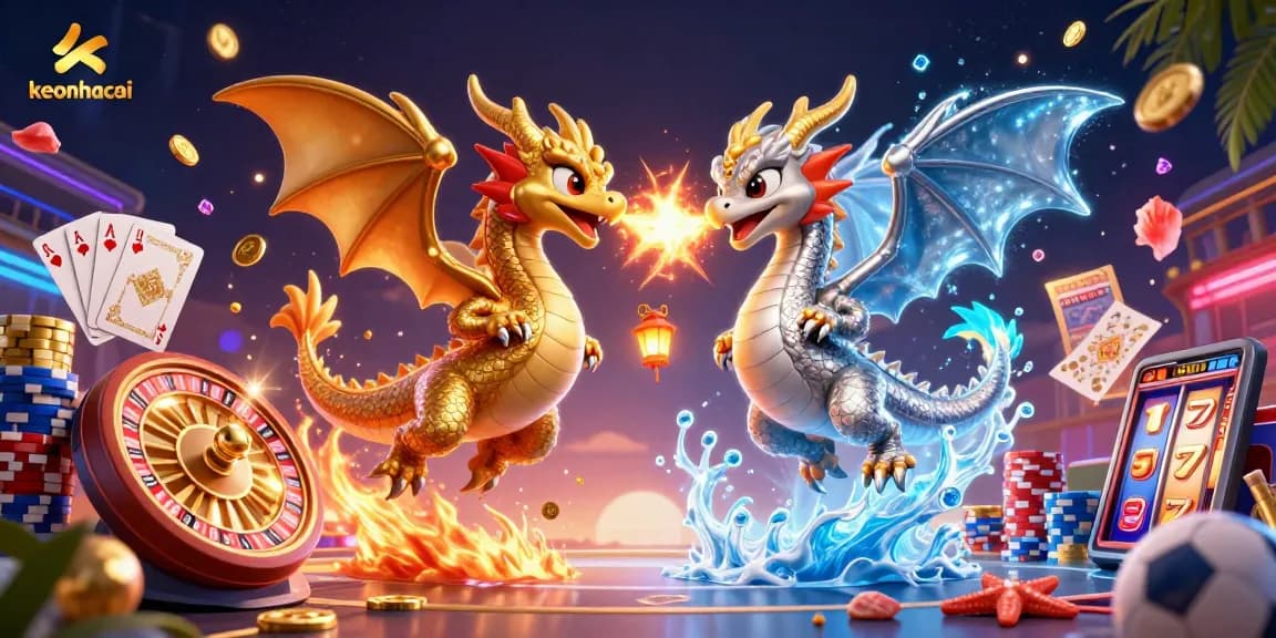 Engage with keonhacai as you visualize a thrilling gaming experience surrounded by dazzling 3D elements and characters.