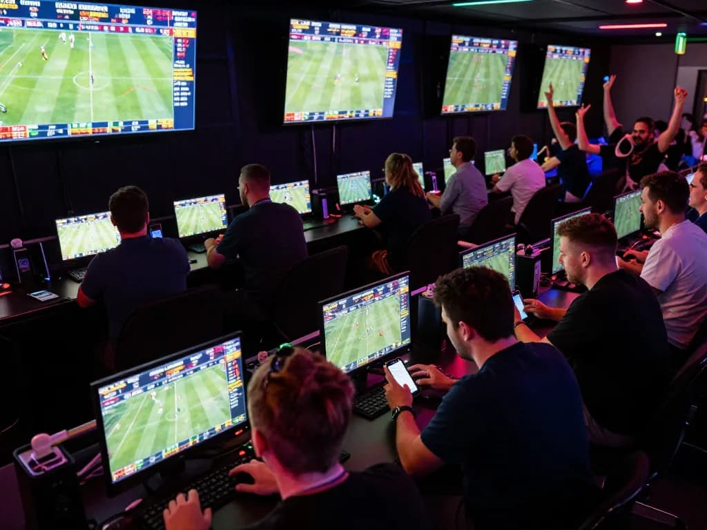 Engaging sports betting experience at https://tg88u.com/ with multiple screens showing live game updates.
