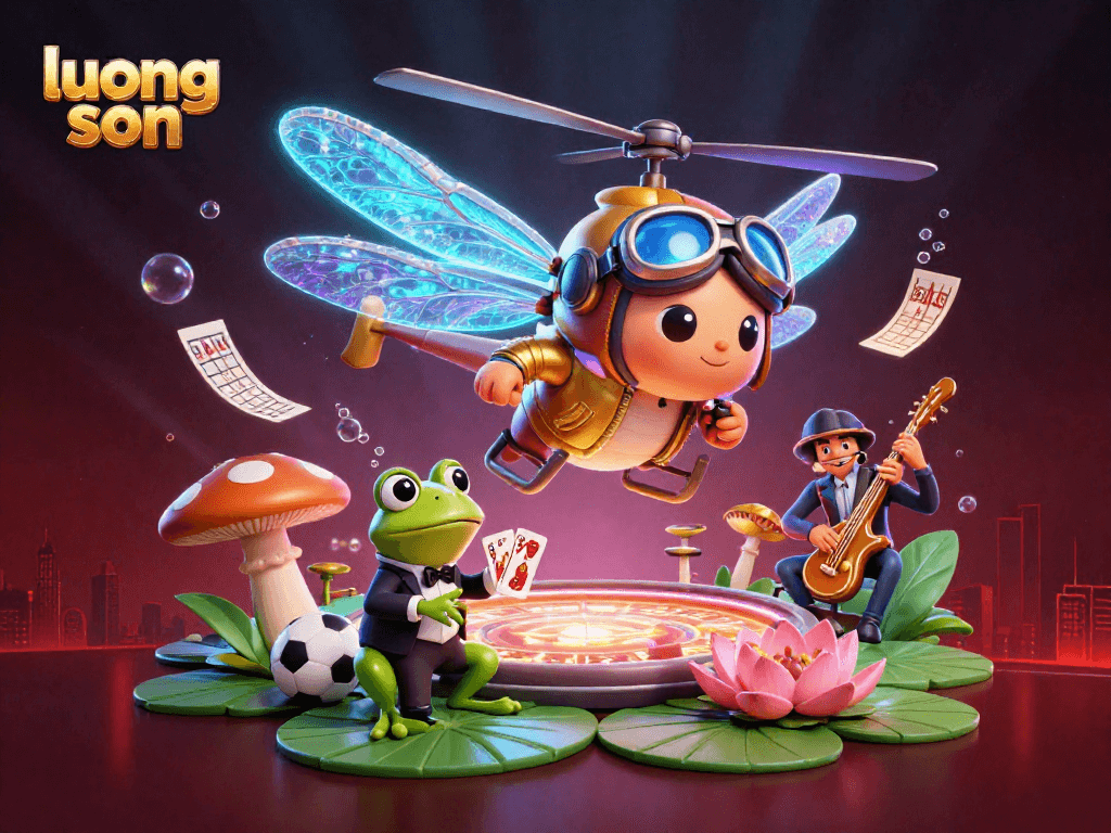 Experience the excitement of gambling with luong son as our unique dragonfly pilot delights in a vibrant casino scene.
