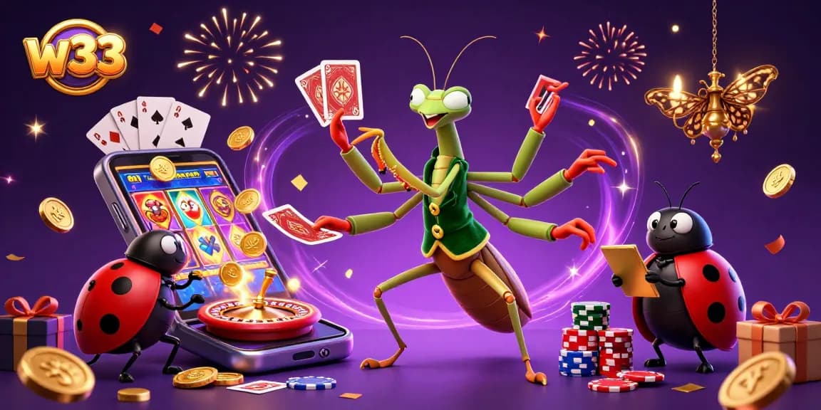 Experience thrilling wins with w33 as the mantis dealer shakes up the casino!