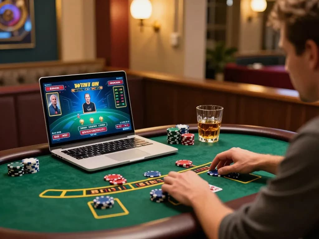 Player enjoying a live dealer game at SC88 nhà cái, engaging with strategic gameplay in an inviting online casino environment.