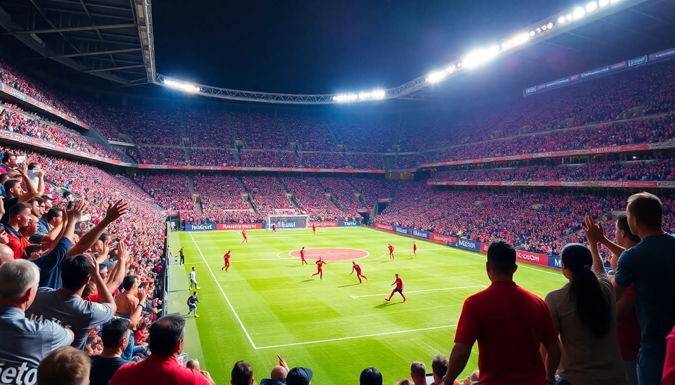 Exciting action from a Major League Soccer match, highlighting the giải vô địch quốc gia mỹ with fans and players.