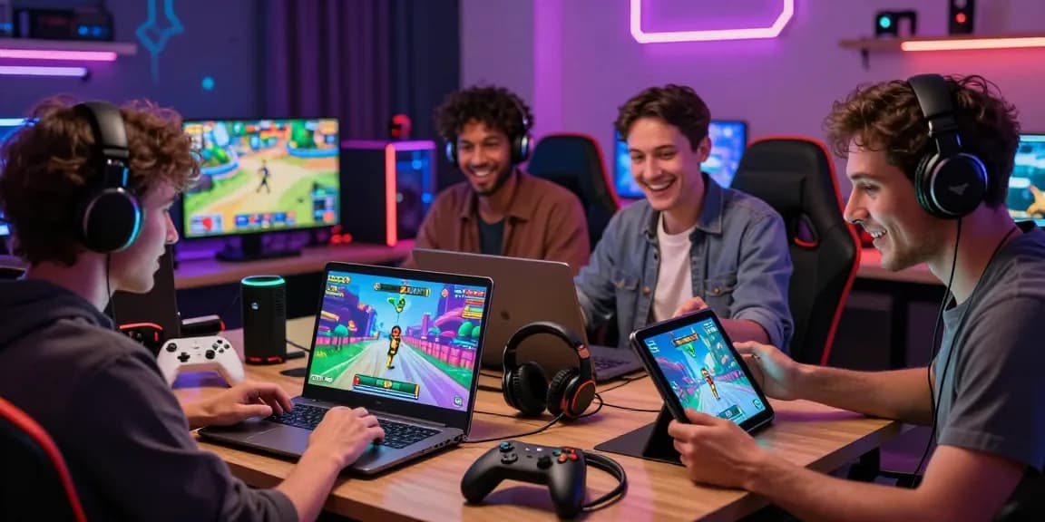 Enjoying a porn game online in an engaging gaming setup with vibrant graphics and cozy atmosphere.