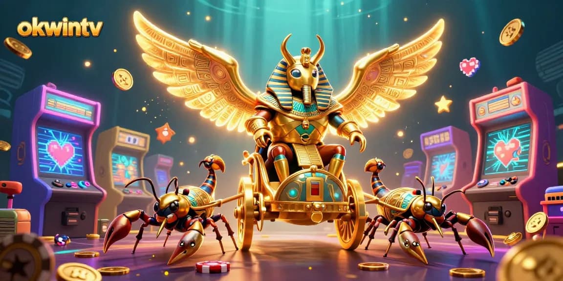 Watch okwintv's live sports betting action with a dynamic 3D scene showcasing immersive gambling elements.