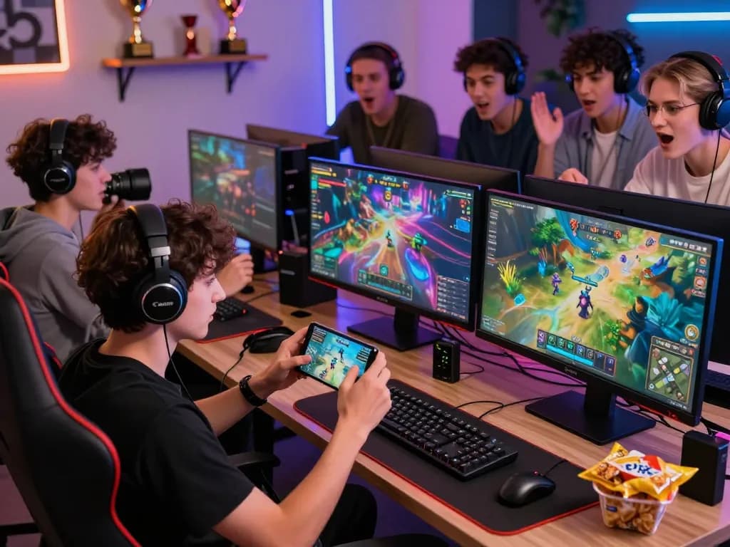 Players enjoying thrilling games on 789club in a vibrant online gaming environment with colorful setups.