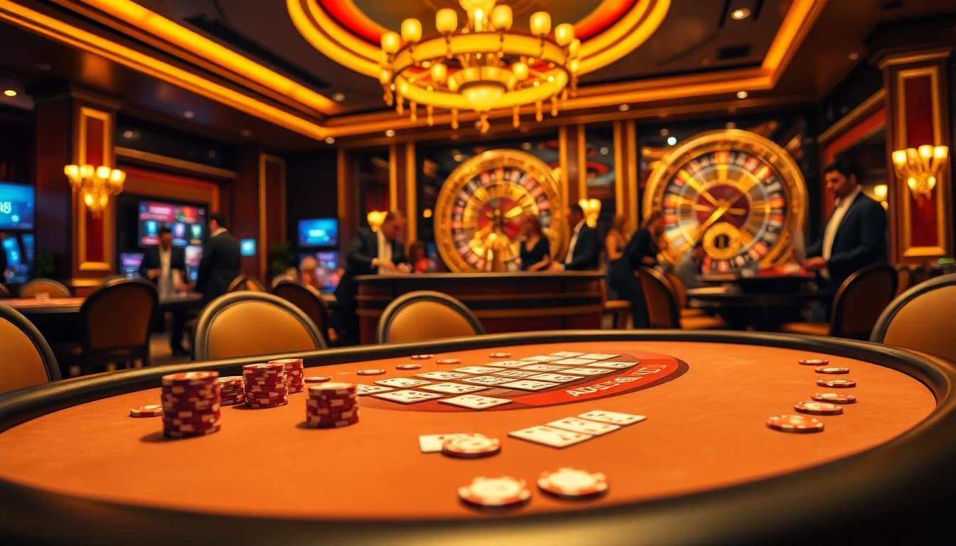 Experience thrilling gambling excitement at AU88 with an elegant poker table setup.