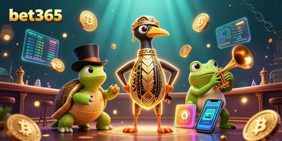 Experience the excitement of bet365 with a vibrant 3D illustration showcasing dynamic gaming elements.
