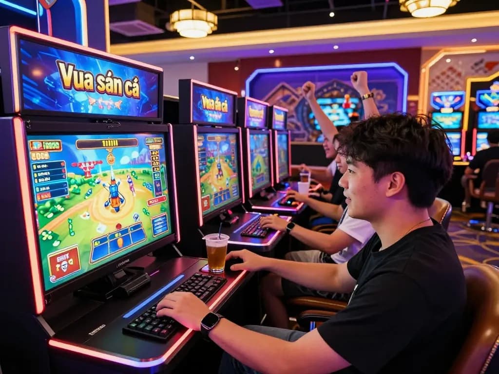 CWIN online casino experience showcasing vibrant gaming atmosphere with excited player.