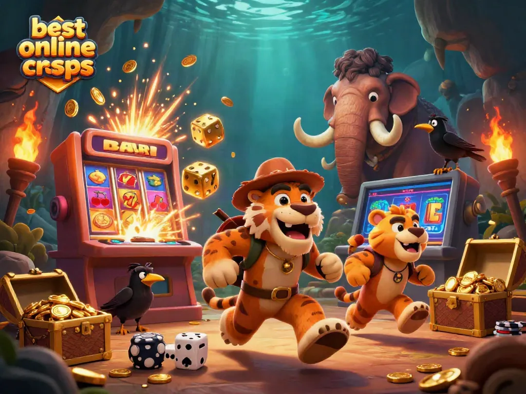 Experience the excitement of the best online craps casino with this captivating scene of prehistoric gambling fun.