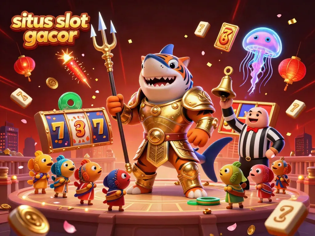 Sweepstakes and gaming experience at situs slot gacor with a dynamic underwater casino scene featuring winning symbols.