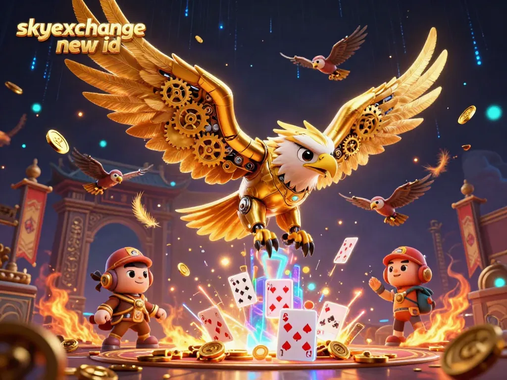 Experience thrilling action with skyexchange new id in this vivid casino-themed illustration.