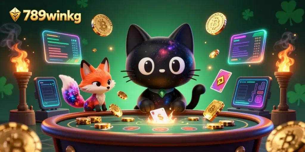 Engage in thrilling gaming experiences with 789winkg, featuring a cosmic casino scene.