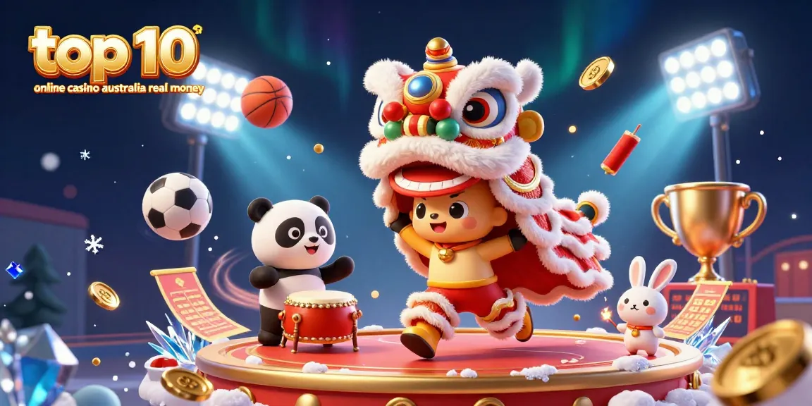 Experience vibrant gameplay with lion dance and gaming elements in the top 10 online casino australia real money.