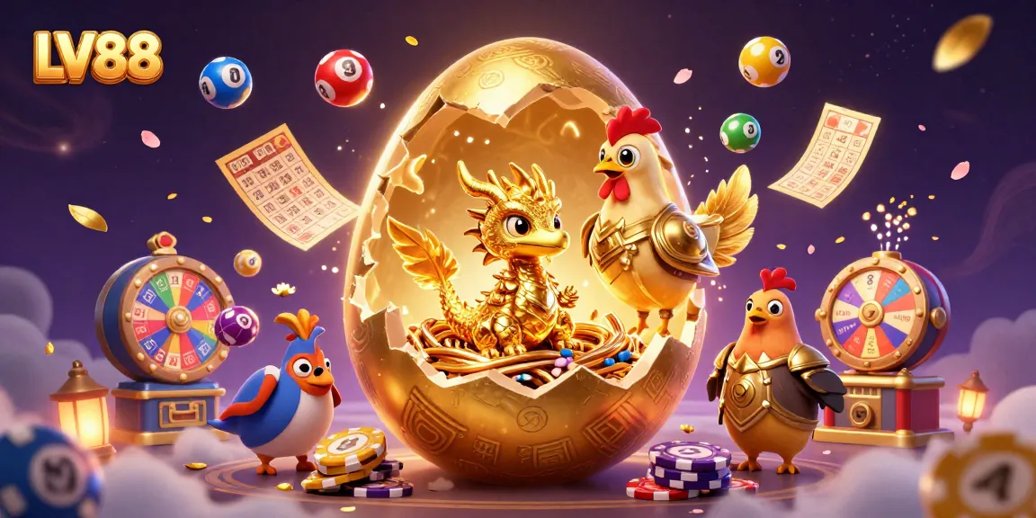 Engage with LV88's thrilling baby dragon scene, filled with vibrant lottery elements and dynamic energy.