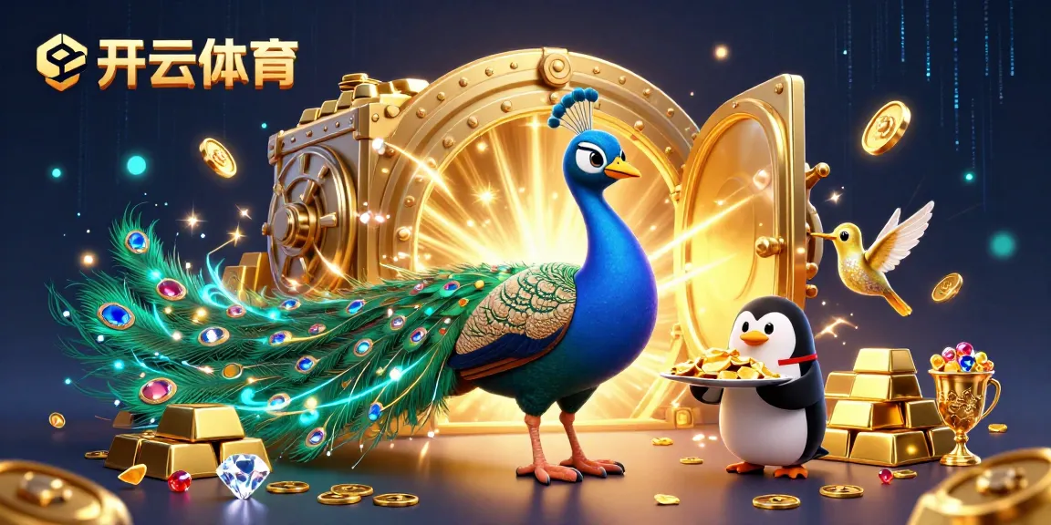 Engage with 开云体育 at a vibrant casino scene featuring a peacock, a butler penguin, and a golden hummingbird.
