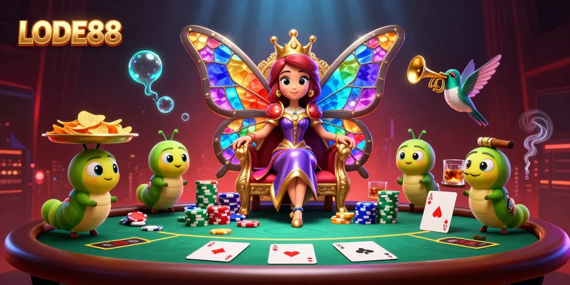 Experience thrilling gameplay with LODE88, featuring vibrant poker action and animated characters.