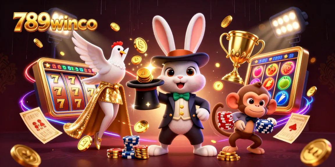 Engage with 789winco's magical world of online gaming through this vibrant casino illustration.