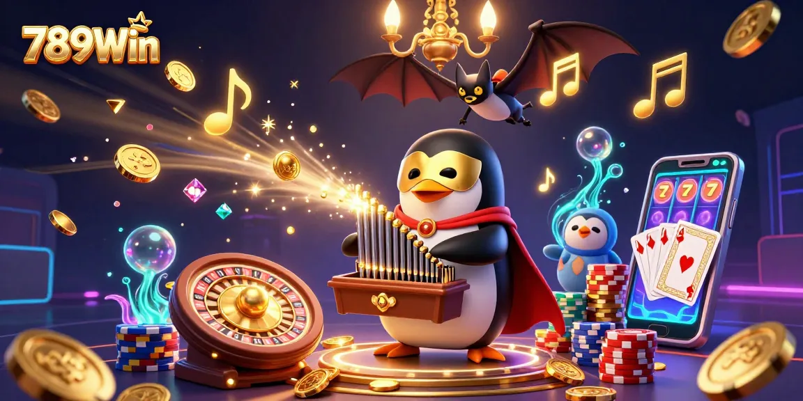 Experience the thrill of 789Win with a captivating casino scene filled with gold coins and excitement.